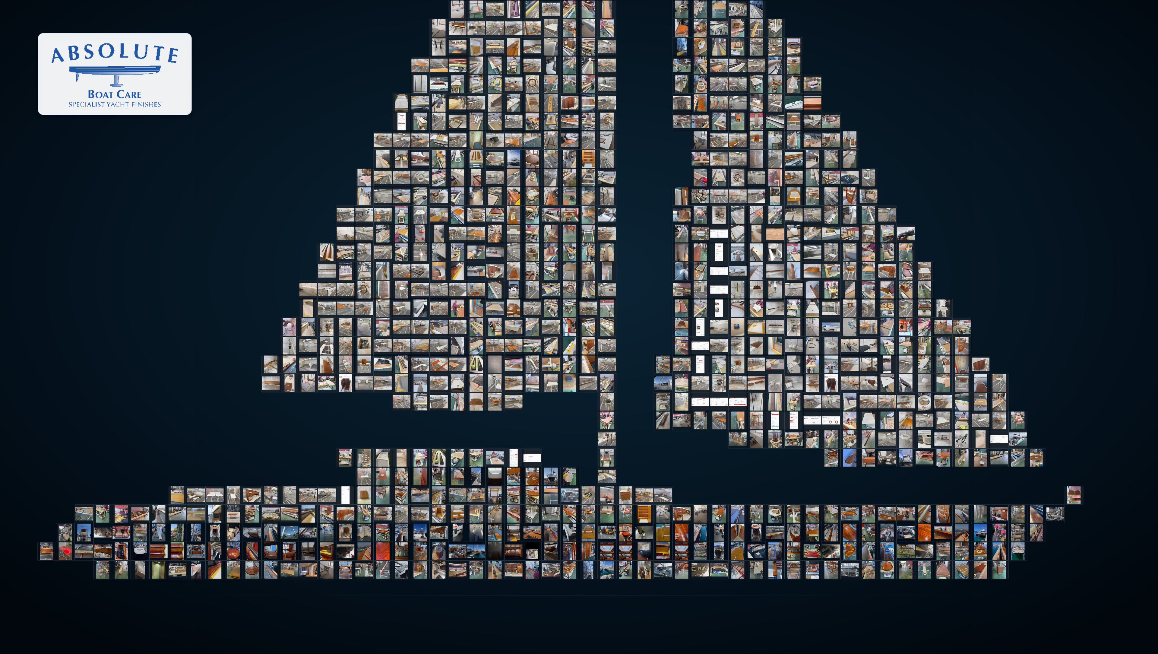Yacht formed from 876 real ABC photographs.